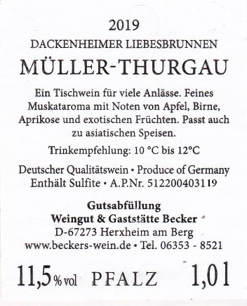 18 Mueller-Thurgau 2019